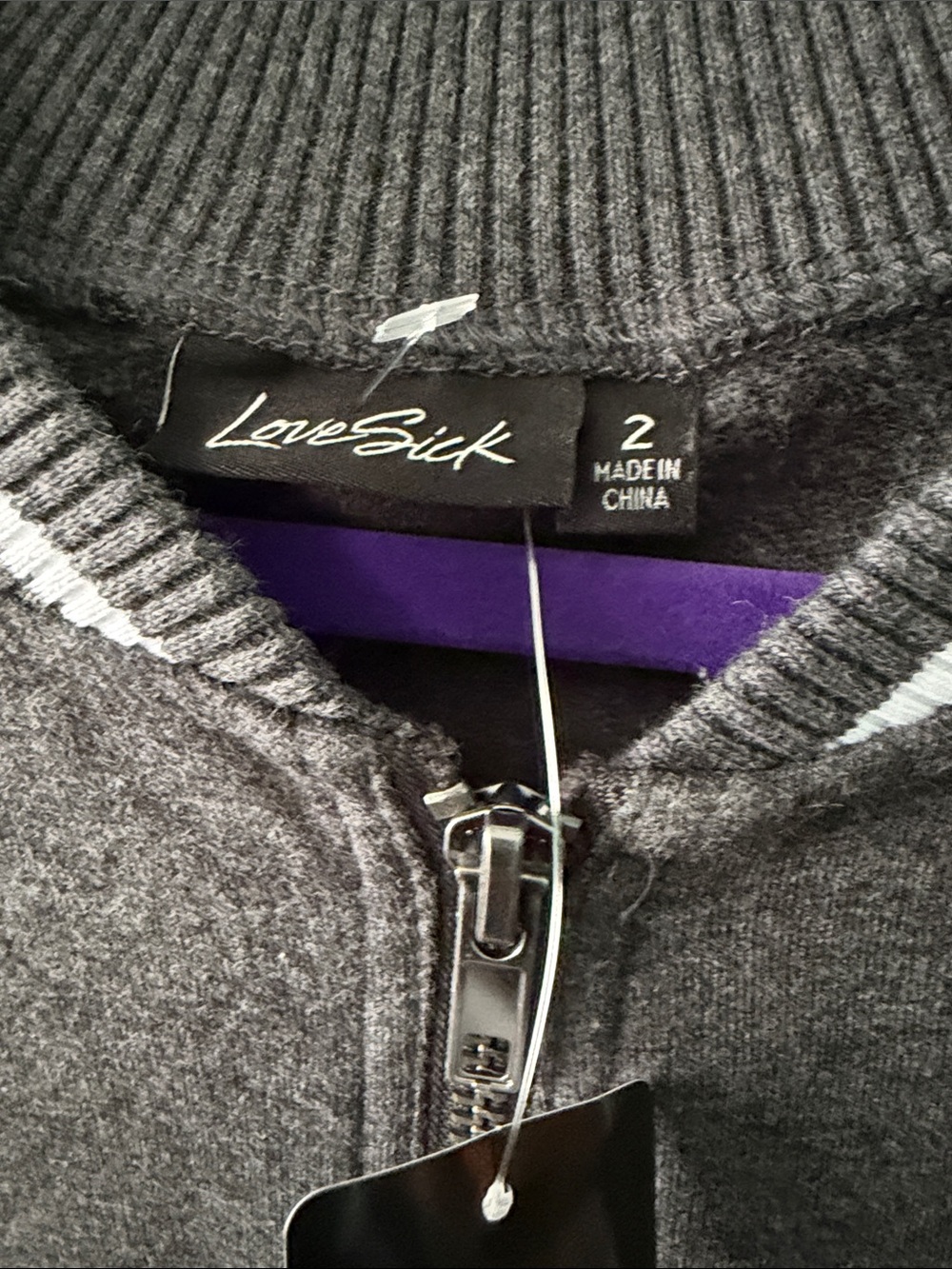 Torrid Relax Bomber Jacket Everyday Fleece Love Stick Skull Bolt Charcoal 2 (2X) - Picture 6 of 7